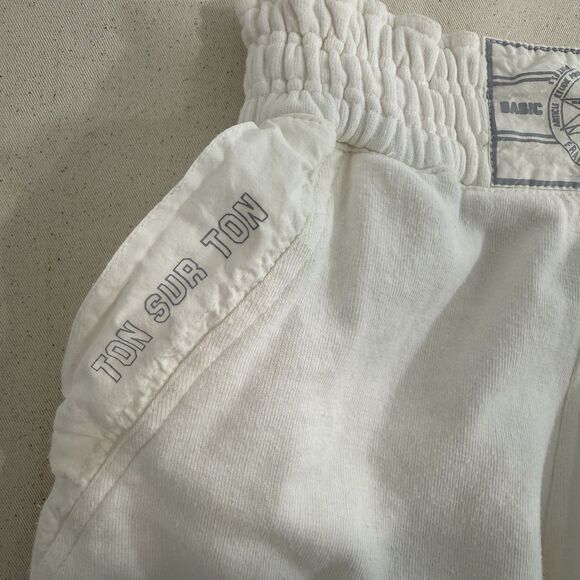 Vtg 80s Ton Sur Ton Sweat Pants Women Size Small/Medium Off-White *yellow stain - Picture 10 of 11